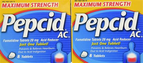 Pepcid Ac Maximum Strength Tablets 8 Count X 2 Fast Acting Relief For