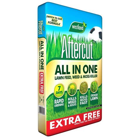 Aftercut All In One Lawn Thickener Feed Weed Moss Killer Westland