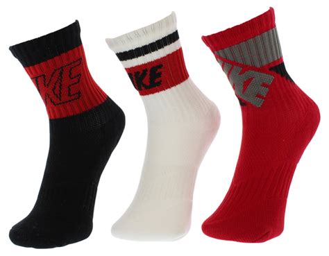 Nike Boys Gradient Stripe Crew Socks Three Pack Red - Walmart.com