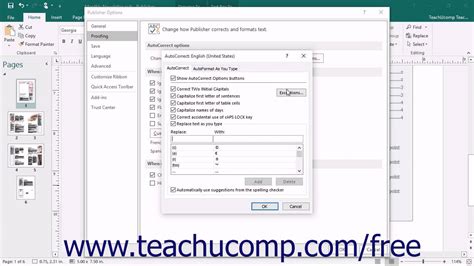 Publisher 2016 Tutorial Using Autocorrect Microsoft Training Youtube