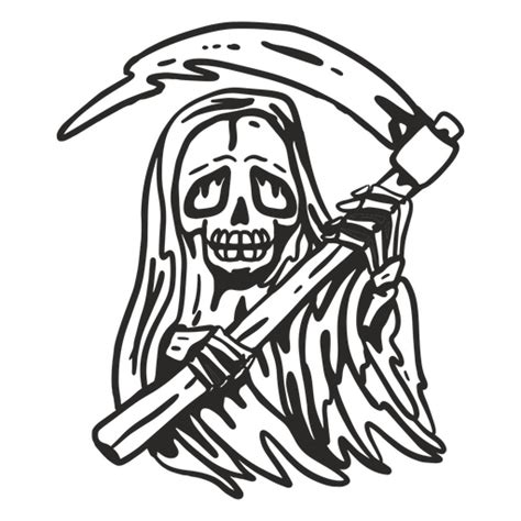 Diseño Png Y Svg De Imagen De Un ángel De La Muerte Sosteniendo Una Guadaña Para Camisetas