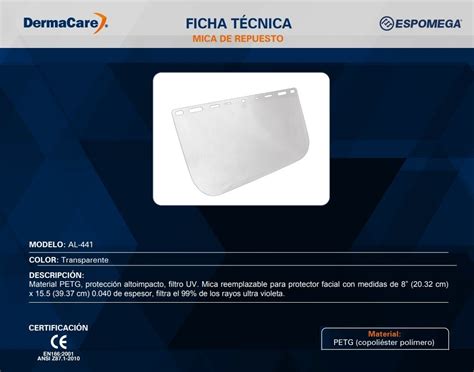 Mica Universal Clara Para Careta Protector Facial Certificad Mercado