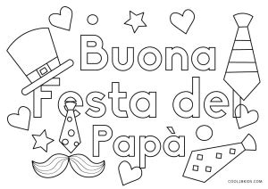 Festa del Papà da Colorare Disegni per Bambini da Stampare