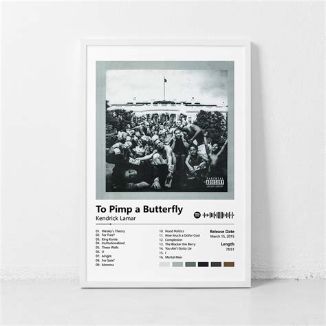 Kendrick Lamar To Pimp A Butterfly Music Poster Album Cover Inspire