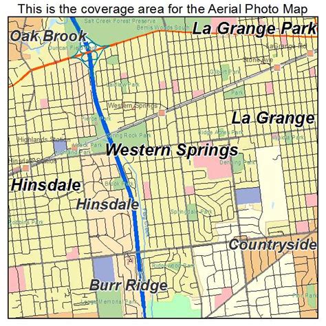 Aerial Photography Map of Western Springs, IL Illinois