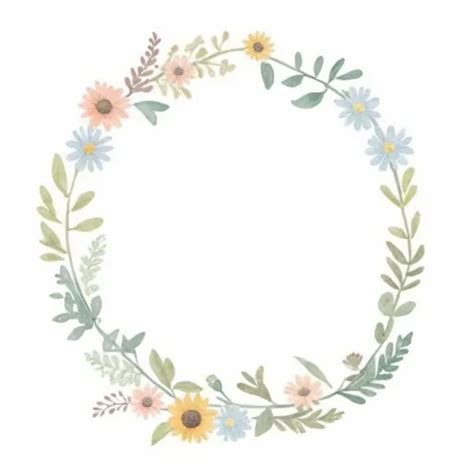 Wreath Of Flowers On A White Background High Symmet