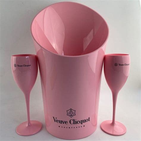 Veuve Clicquot Pink Champagne Bucket And Flutes Veuve Clicquot