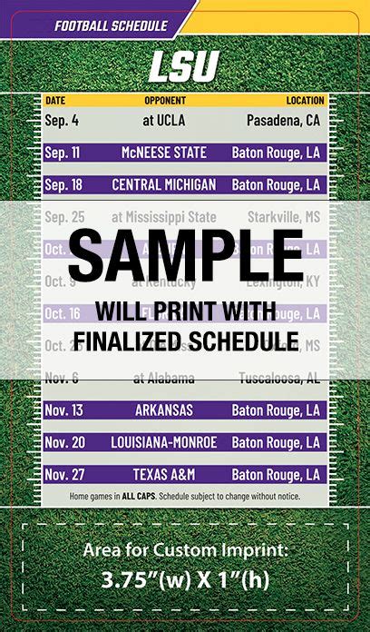 Printable Lsu Football Schedule