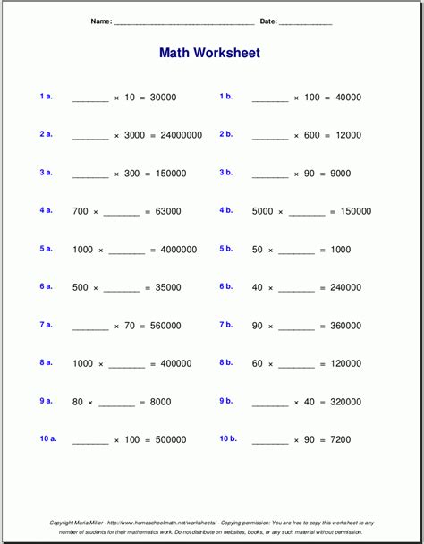 Multiplication Worksheets Grade 5 Pdf Free Printable