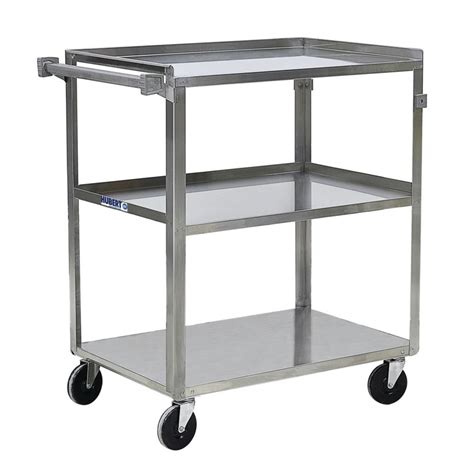 Hubert® Stainless Steel 3 Shelf Medium Duty Utility Cart 39 14l X