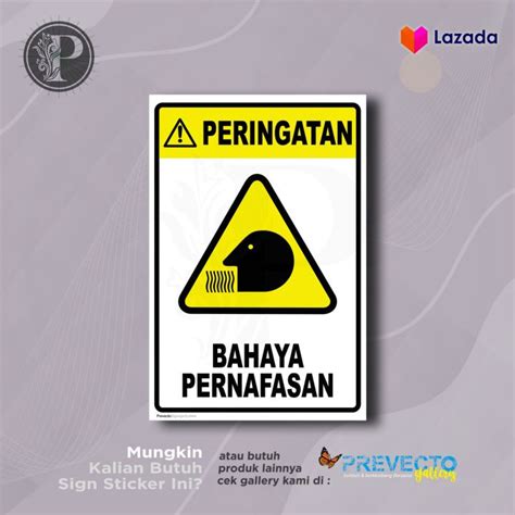 Stiker Safety Sign K3 Rambu Bahaya Pernafasan Sticker Vinyl Tahan Air Lazada Indonesia