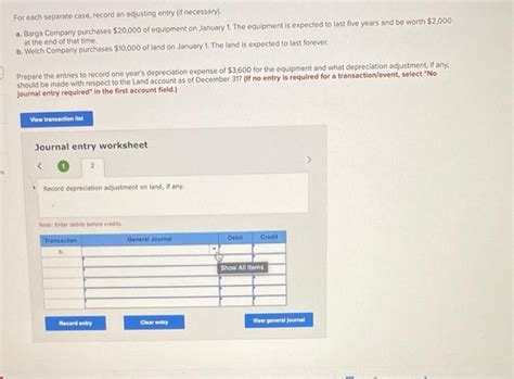 Solved For Each Separate Case Record An Adjusting Entry