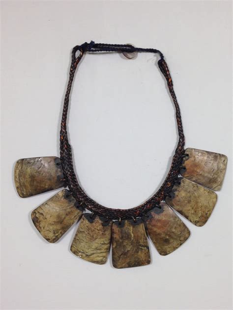 Philippine Ifugao Tribal Shell Necklace Rattan