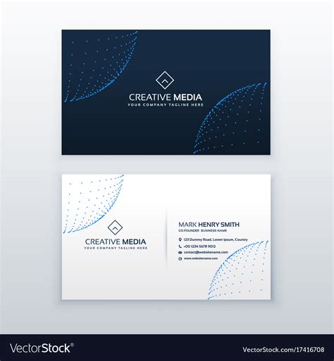 Technology Style Business Card Design Template Vector Image