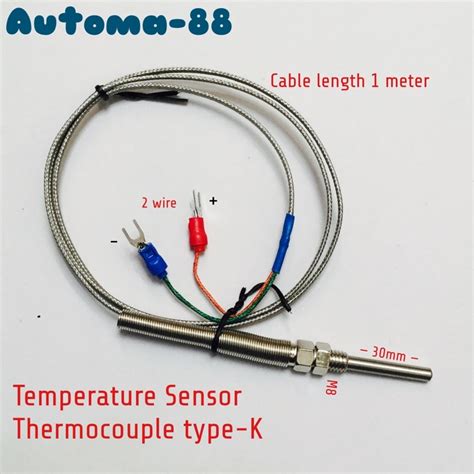 Jual Thermocouple Type K Temperature Sensor Mm Cm Probe Stainless