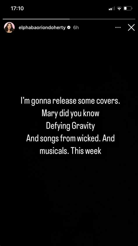 ANOTHER defying gravity cover 🥳 : r/Elphaoriondoherty