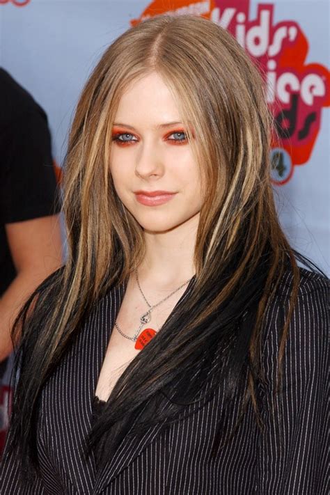 Avril Lavigne Straight Light Brown Angled, Two-Tone Hairstyle | Steal Her Style