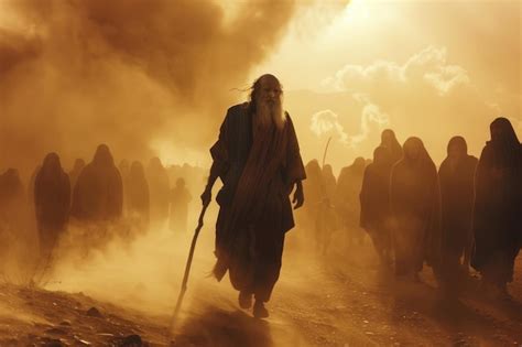 Premium Photo Moses Leads Jews Through Desert Biblical Journey To