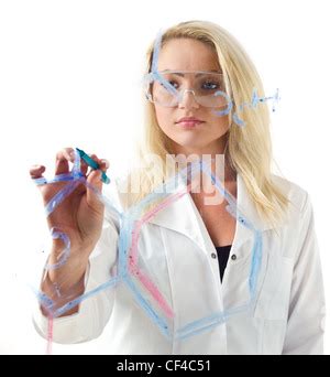 Scientist Writing Chemical Formula Stock Photo Alamy