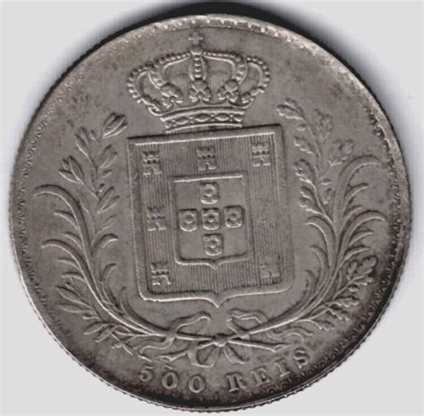 RARE PORTUGAL SILVER COIN 500 REIS 1863 XF LUIS I KM 509 EBay