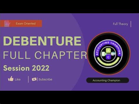 Accounting For Debentures Full Chapter Class 12th Debenture Full