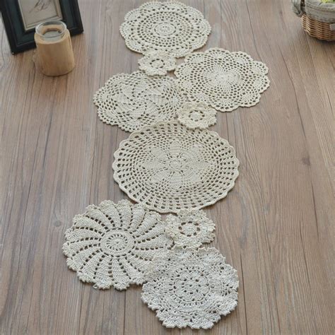 Assorted Hand Crochet Doilies Lot For DIY Table Runner Rustic Etsy In