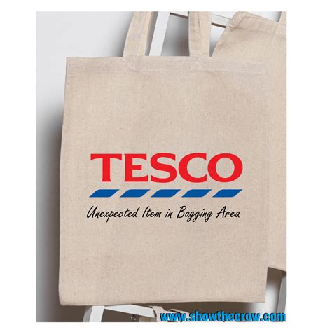 Tesco Unexpected Baggage 100 Premium Cotton Tote T Shoppers Bag