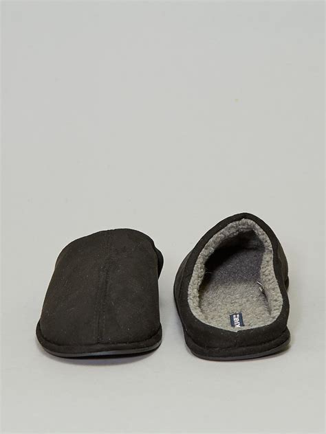 Chaussons Mules Fourr S Noir Kiabi