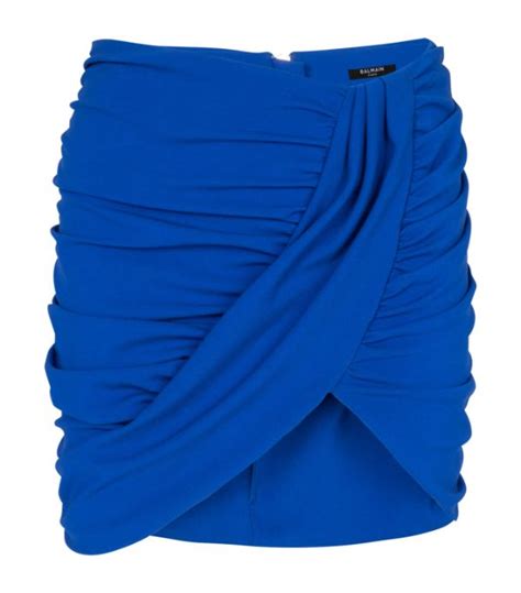 Womens Balmain Blue Ruffled Mini Skirt Harrods {countrycode}