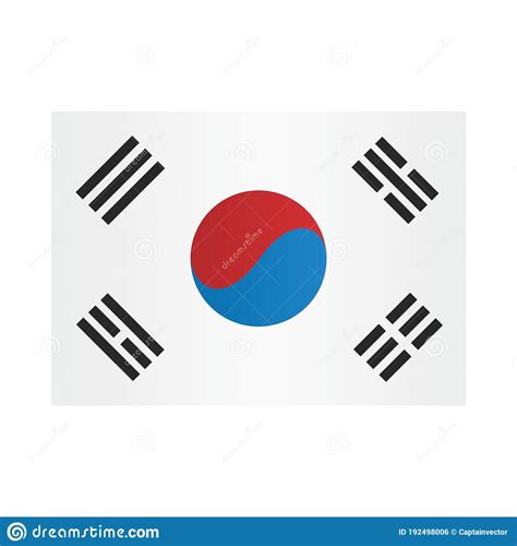 South Korean Flag Vector Illustration Decorative Design Stock Vector