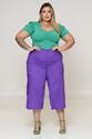 Cal A Plus Size Pantacourt Em Viscolinho Vk Moda Plus Size