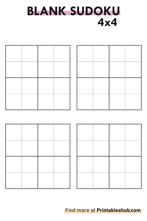 Free Printable Blank Sudoku Templates [PDF Included] - Printables Hub