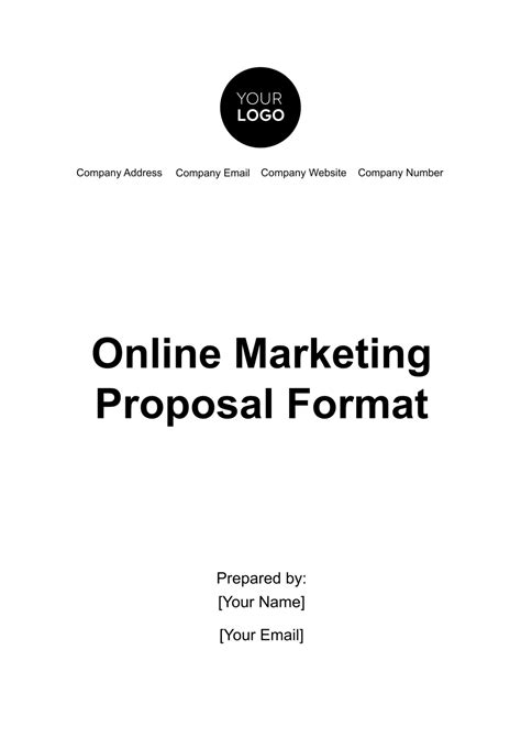Free Online Marketing Proposal Format Template to Edit Online