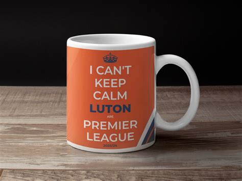 Luton Premier League 2023/24 Promotion Football Fan Mug, Going up Play ...