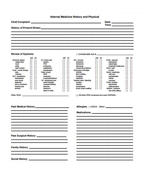 Medical History Form Template