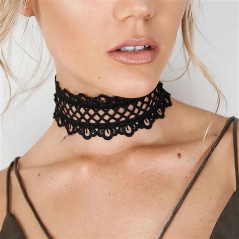 Uken Wide Black Lace Boho Choker Necklace For Women Fashion Neck Bib