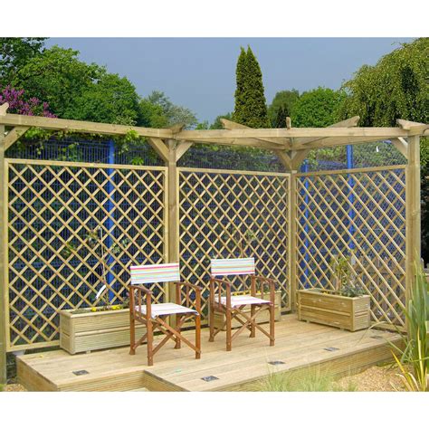 Corner Pergola Includes Three Trellis Panels Posts And All Timber