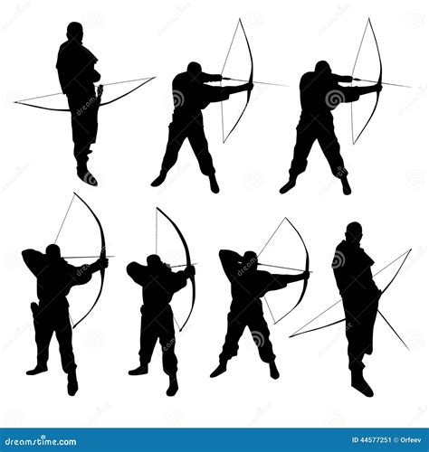 Archer Silhouettes Stock Vector Illustration Of Recreation 44577251