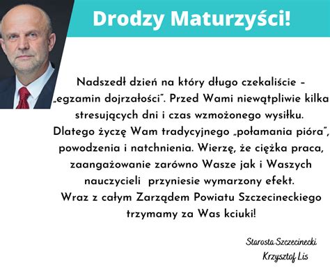 Yczenia Dla Maturzyst W Powiat Szczecinecki