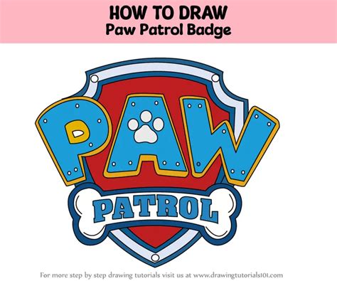 How To Draw Paw Patrol Badge Paw Patrol Step By Step