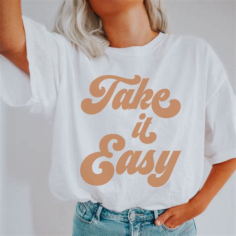 Take It Easy Shirt Retro Tshirt Women Take It Easy T Shirt Hippie Tee Vintage Inspired