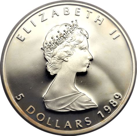 5 Dollars Elizabeth II 2nd Portrait 1 Oz Silver Bullion Coinage