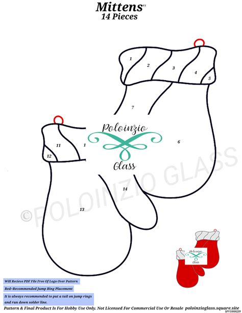 Mittens/gloves Stained Glass Pattern Digital PDF PNG Download - Etsy