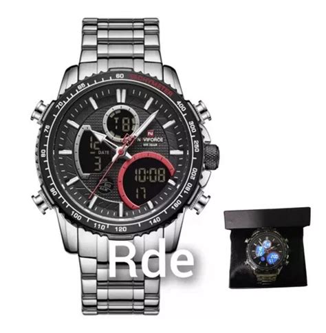 Reloj Deportivo De Lujo Original De Naviforce Para Hombre Color Plata