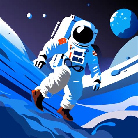 Premium Vector | Space walk astronaut nasa aerospace outer space earth ...