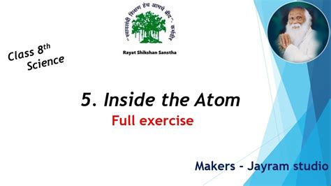 Exercise Class 8th Science Chapter 5 Inside The Atom Class 8th Exercise Youtube