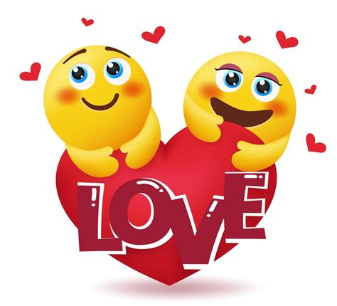 Dise O De Concepto De Vector De San Valent N Emoji Texto De Amor Con