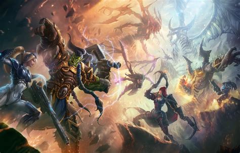 Photo Wallpaper Starcraft Diablo Warcraft Nova X World