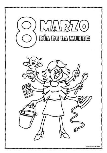 Dibujos del Día de la Mujer para colorear InfoCivica