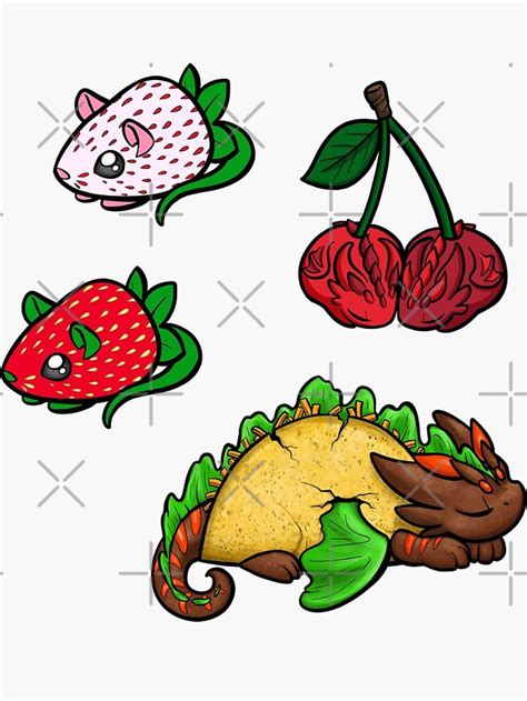 Food Dragon Sticker Pack 4 Sticker By Bgolins Redbubble Easy